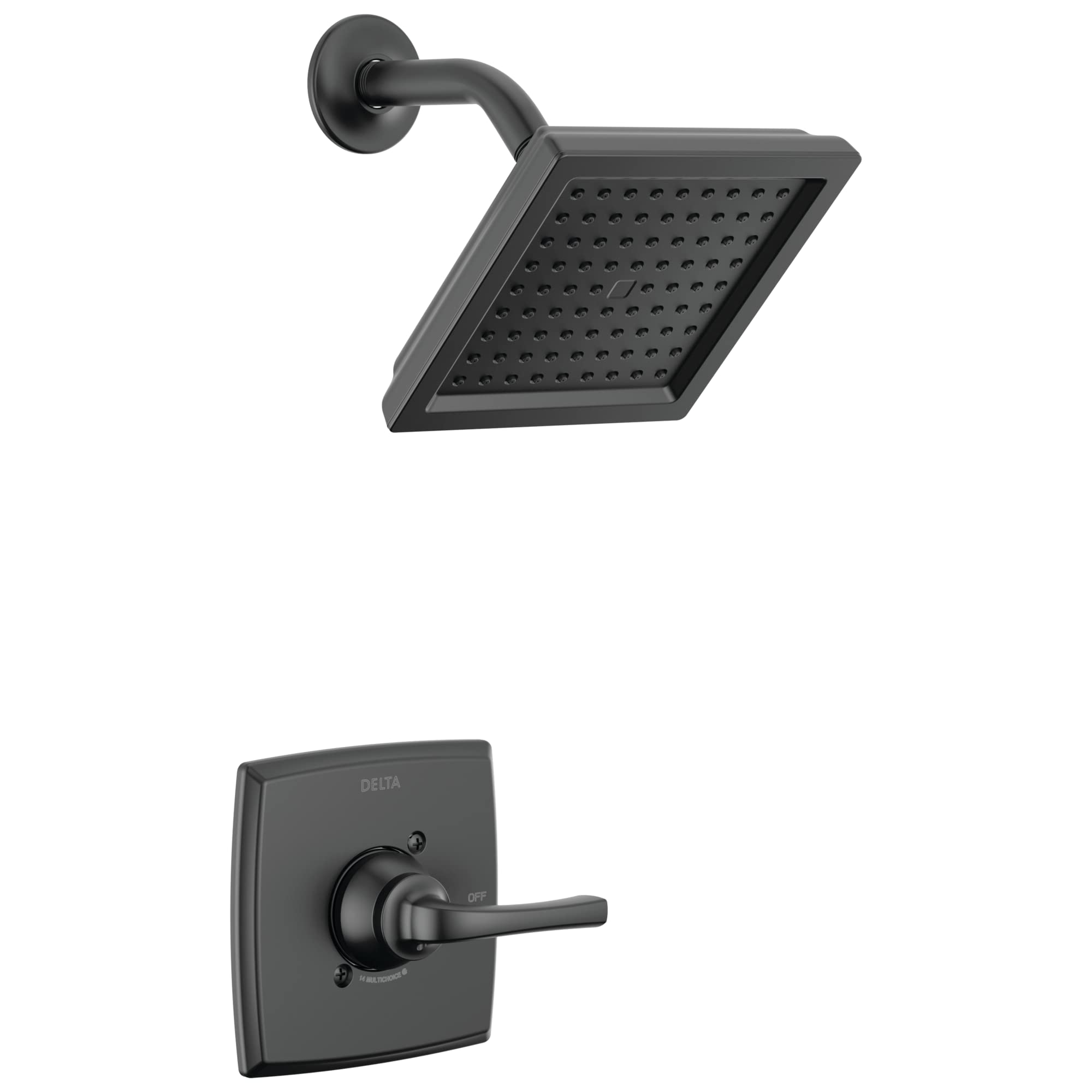 Delta Geist 14 Series Shower Faucet Set, Matte Black Shower Head